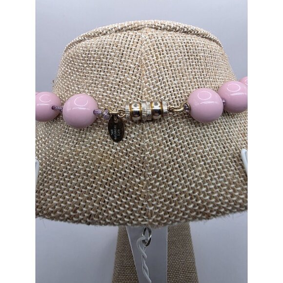 Vtg Les Bernard Inc Necklace Lt Pink‎ Graduated Lucite Beads knotted 18 Inches - Picture 5 of 9